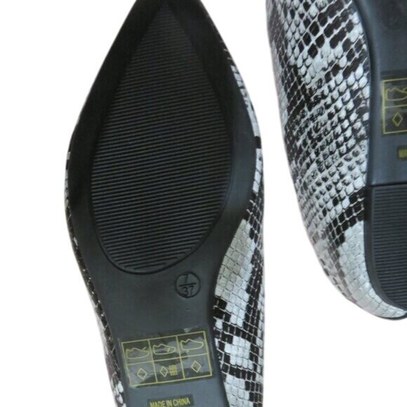 Lulus Emmy Vegan Leather Python Snake Embossed Ballet Flats Driving Moccasins 7 - Picture 8 of 12